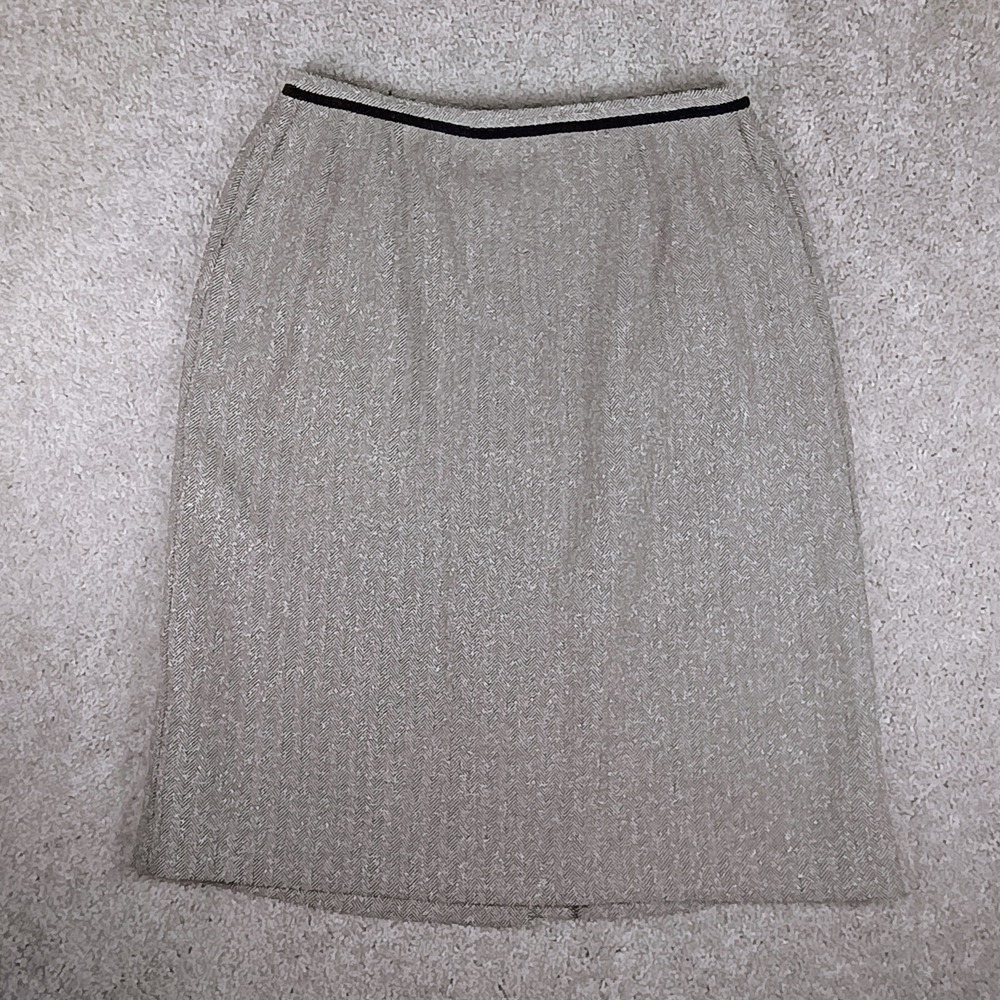 Vintage Y2K Koret Plus 18W Tweed Herringbone Midi Skirt Cottagecore Academia